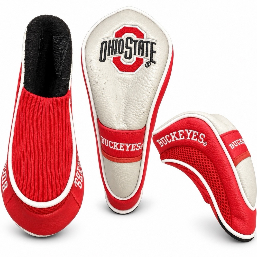 Ohio State Buckeyes Putter Headcover Golf Club Cover Red White NCAA Embroidered